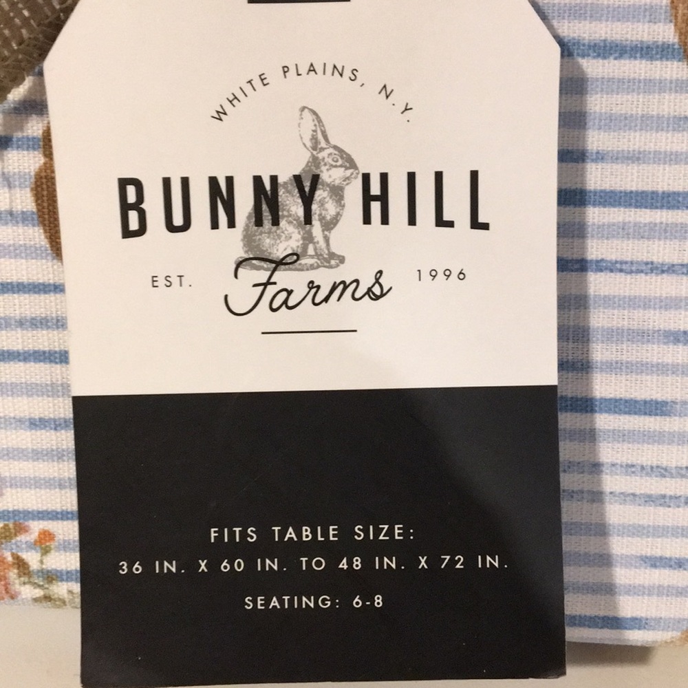 Bunny Hill Farms Tablecloth blue and white NWT - Picture 4 of 5